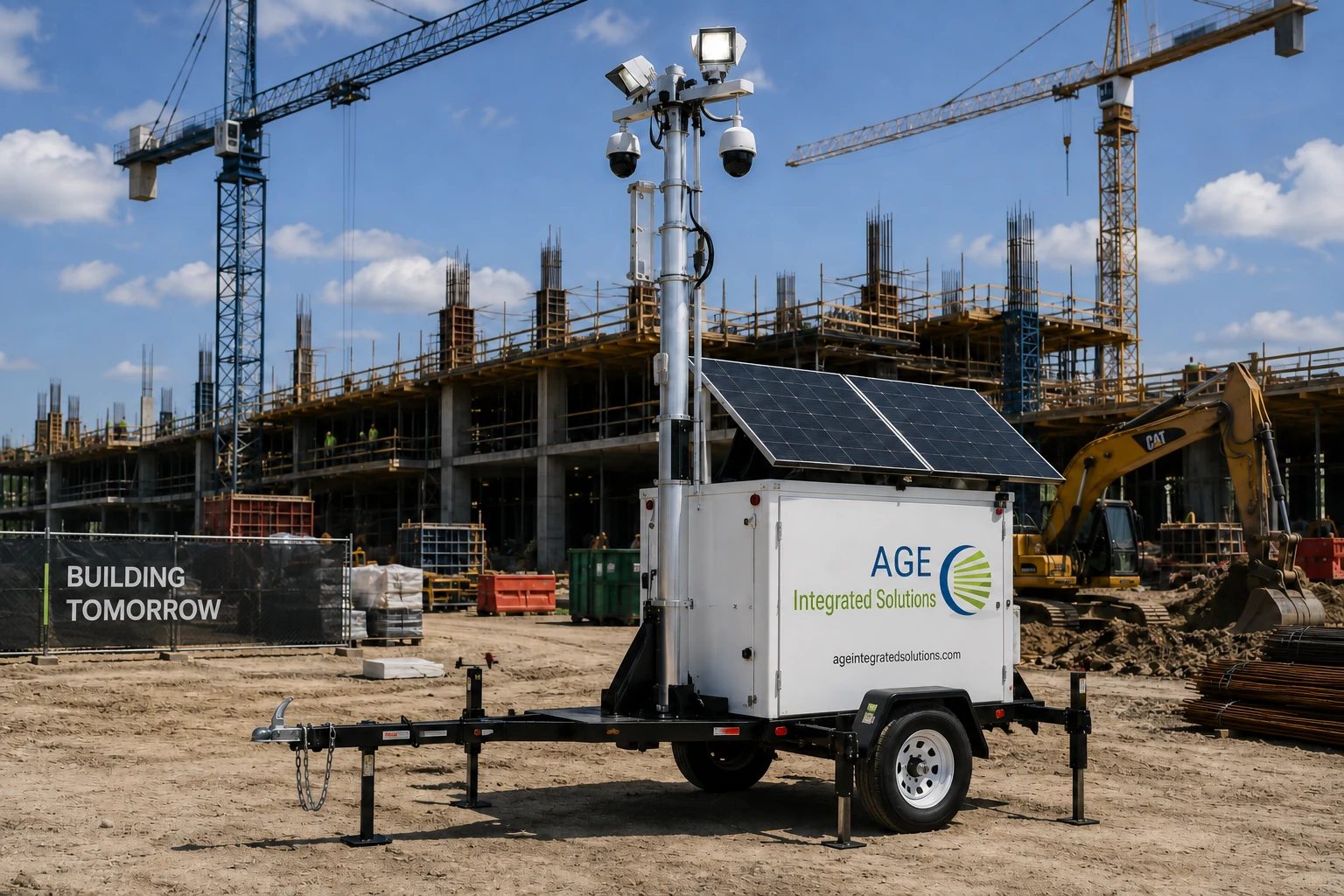 Mobile surveillance trailer protecting a Florida construction site