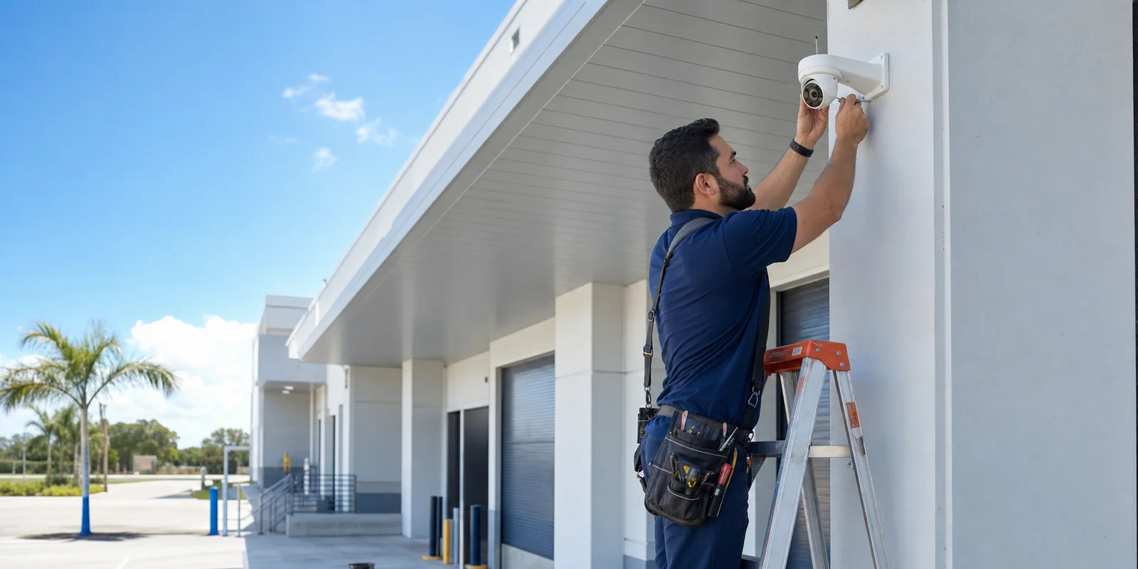 Commercial surveillance camera installation
